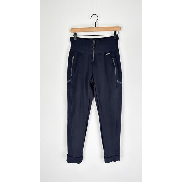 Sweaty Betty Womens Cuffed Jogger Pants Front Zip Pockets Size XS Black - Picture 1 of 8